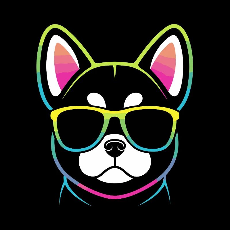 Regenbogenhund mit Brille