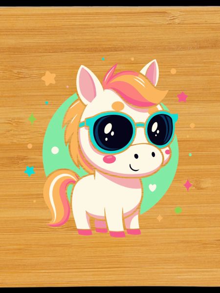 Regenbogenpony mit Brille