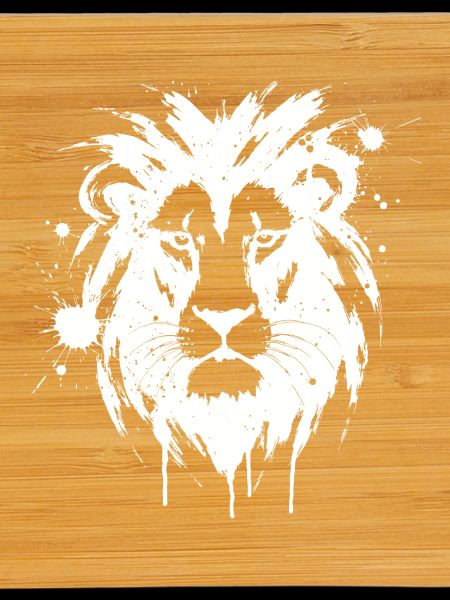 Lion Blanc Éclaboussures Peinture