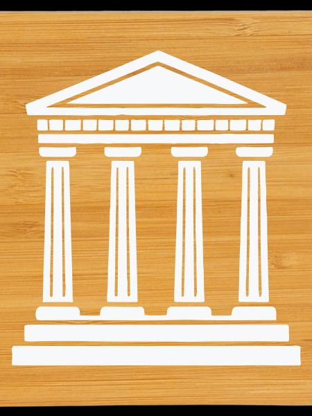 Classic Temple Pillars Silhouette