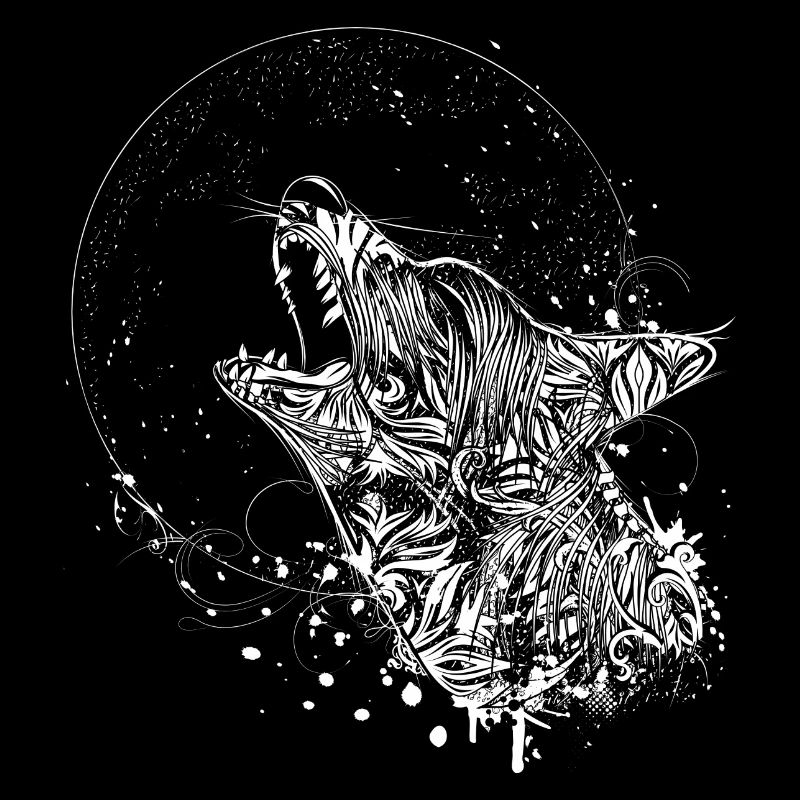 howling wolf in the night