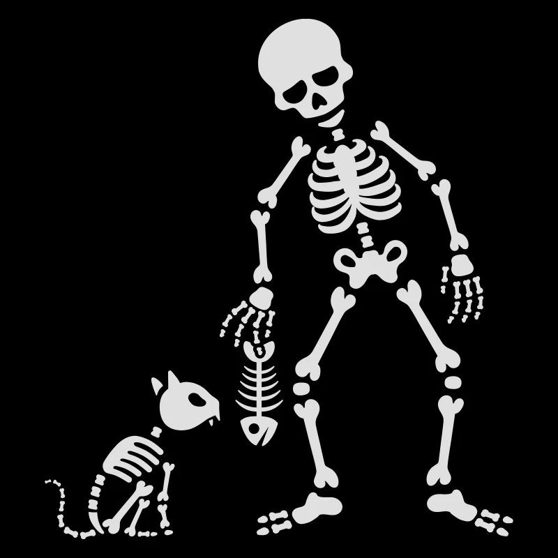 Cat likes fish bone skeleton