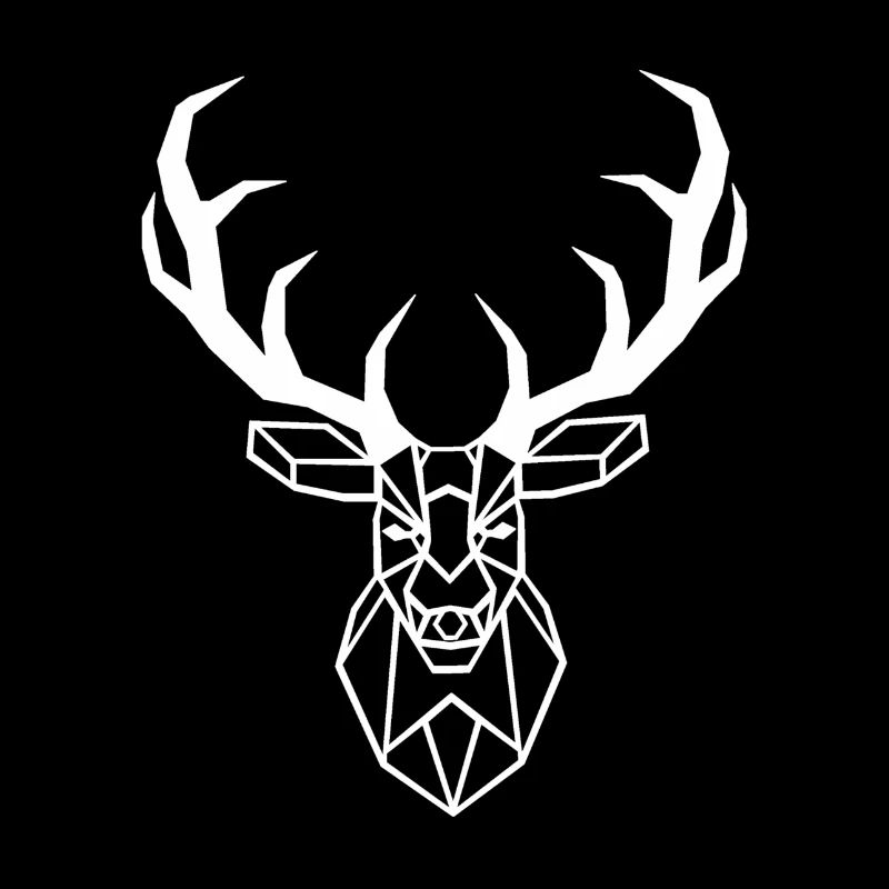 White Geometric Deer