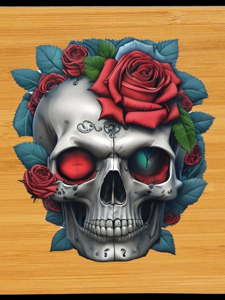 Crâne avec des roses