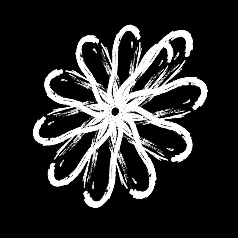 Motif effet bordure fleur blanche