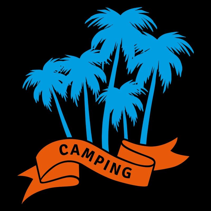 Camping Palm Trees Banderole Camping Vacation Fan Camper