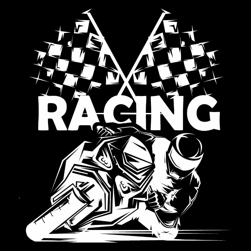 Symbole de course de moto Drapeau à damier Logo de piste de course