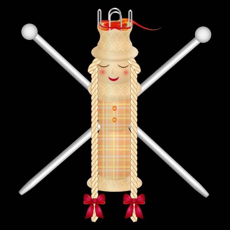 Knitting Doll with Knitting Needles – Creative Motif