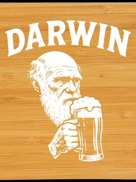 Darwin trinkt Bier