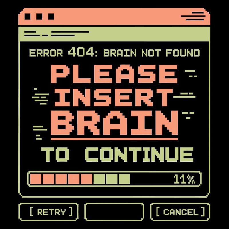 Fehler 404: Gehirn nicht gefunden, Pixeldesign