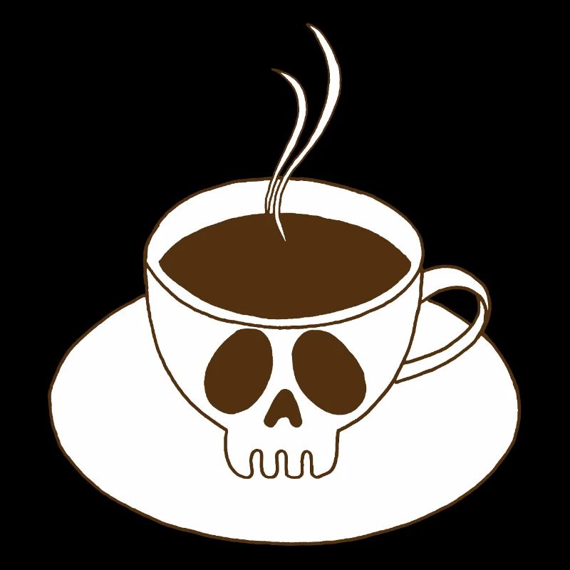 Crâne et tasse de café