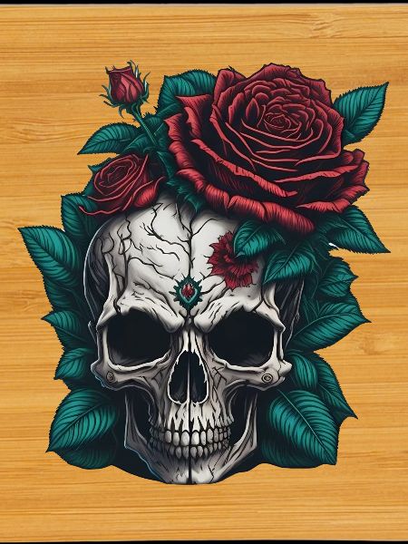 Skull with roses