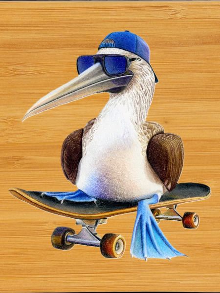 Blue-footed booby skateboard