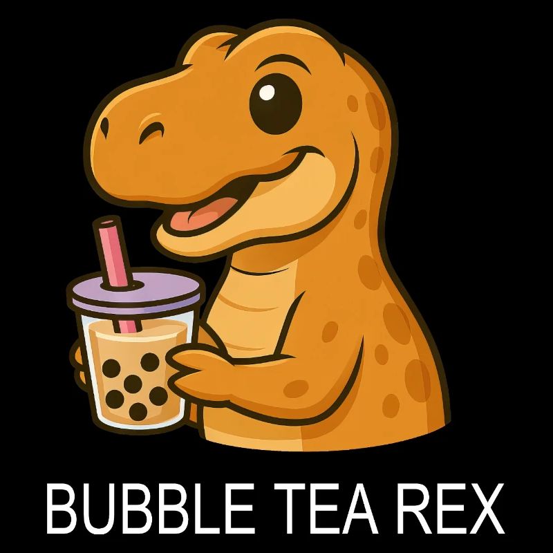 T-Rex Dinosaur Bubble Tea Tea Lover Saying
