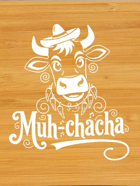 Muh-ChaCha Kuh mit Schnörkeln
