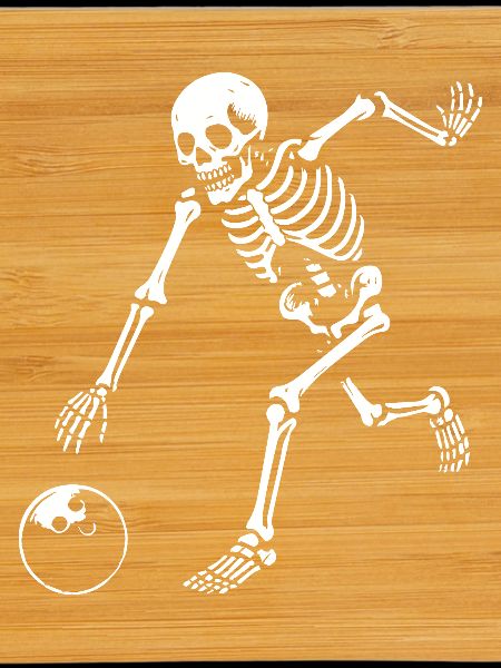 Skeleton Playing bowling 