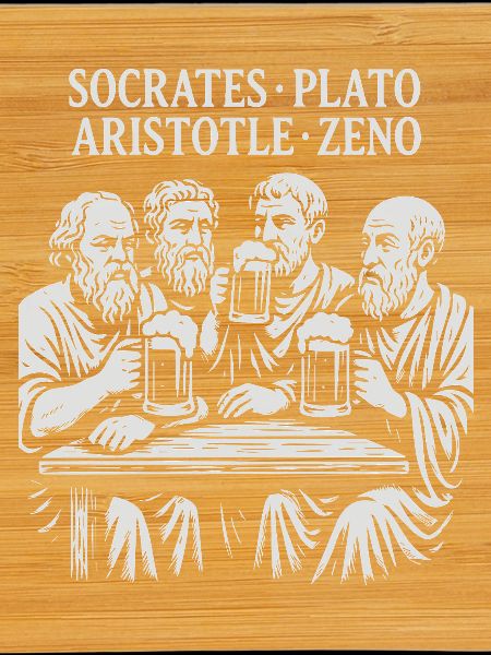 Philosophers Toasting in Monochrome