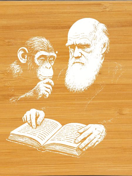 Charles Darwin lernt mit Monkey