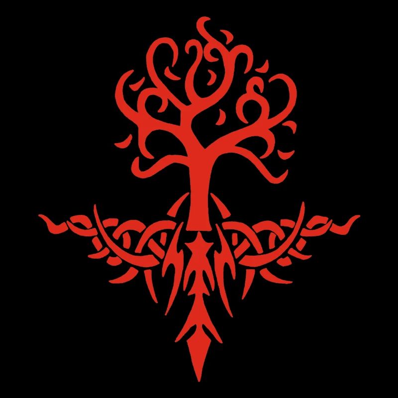Arbre épineux rouge