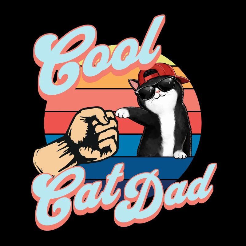 Cool Cat Dad Retro Vibes Katzen Daddy