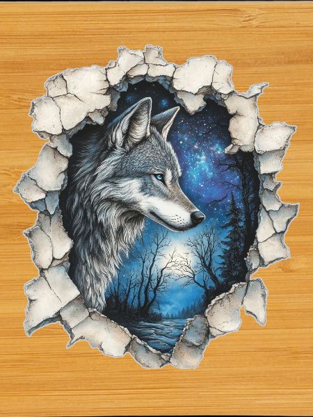 Wolf mit Sternen