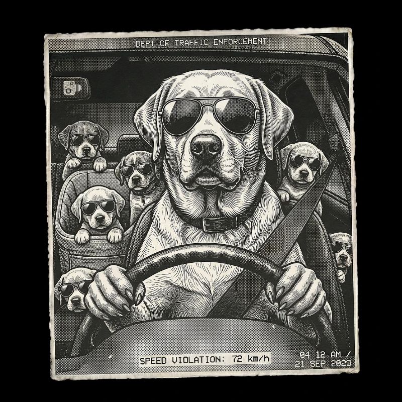 Hundefamilie Geblitzt