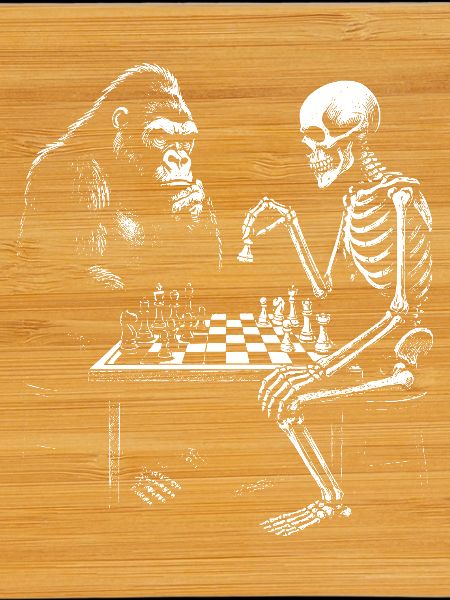 Gorilla Skeleton Chess Duel