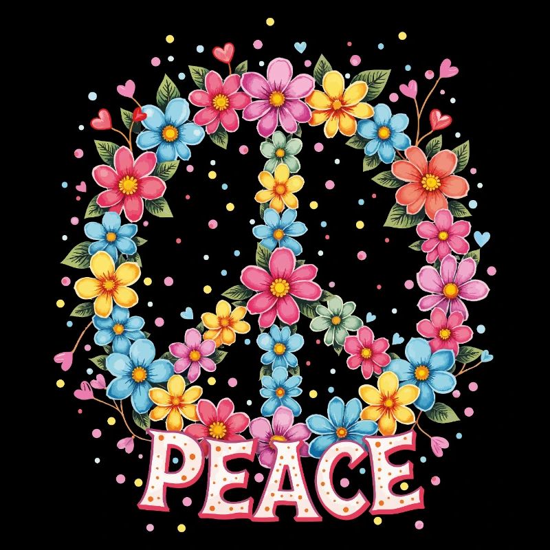 Flower Power Peace Zeichen