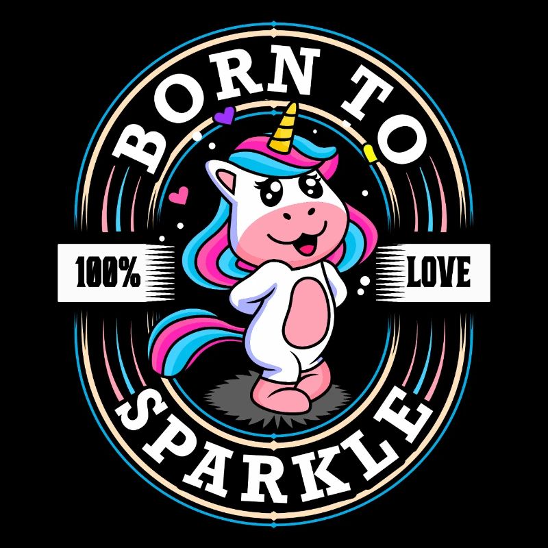 Born to Sparkle - Licorne douce - Glitter