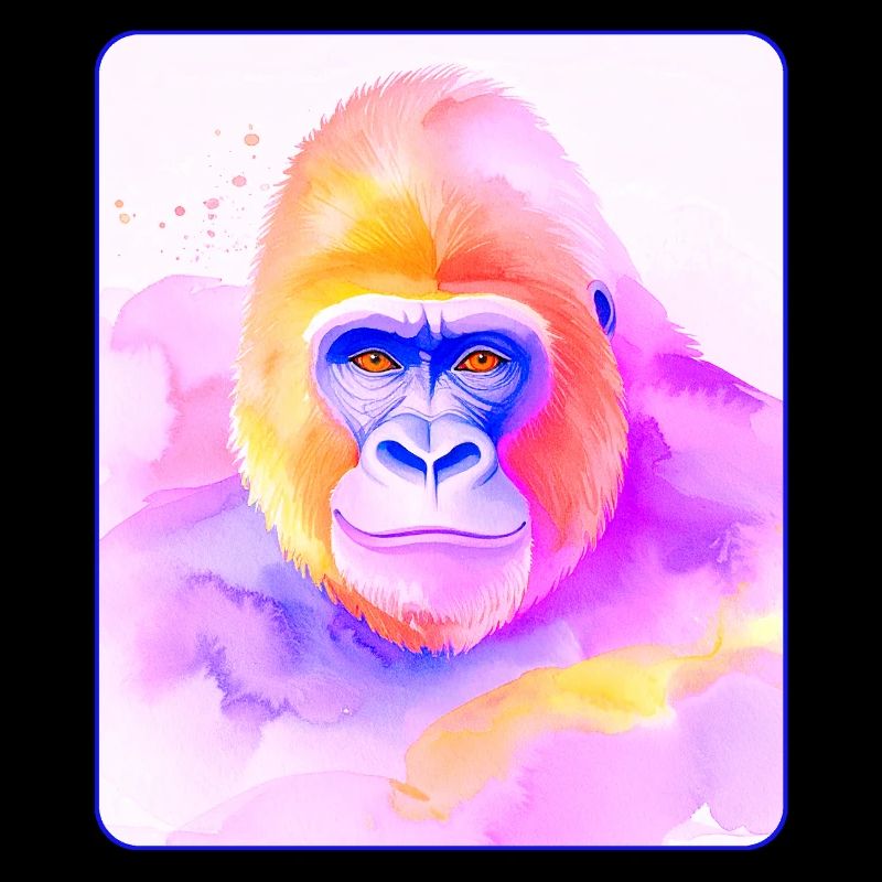 Portrait de gorille (aquarelle)