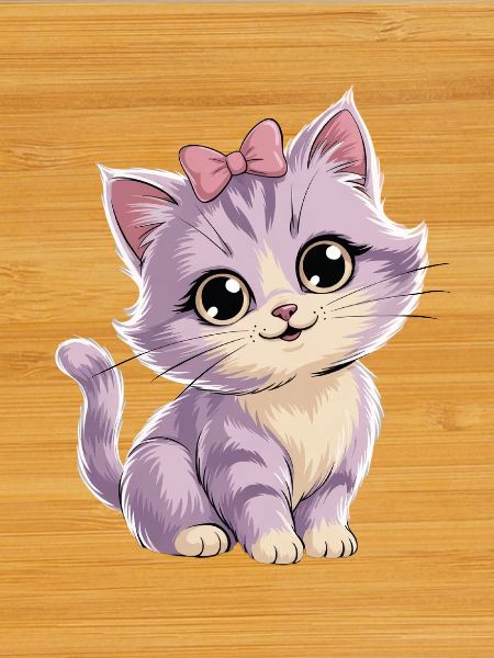 Kitten with bow - customizable