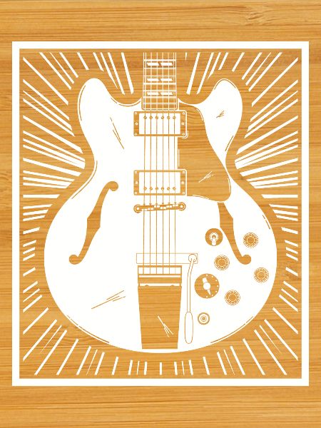 Retro Guitar Silhouette Poster