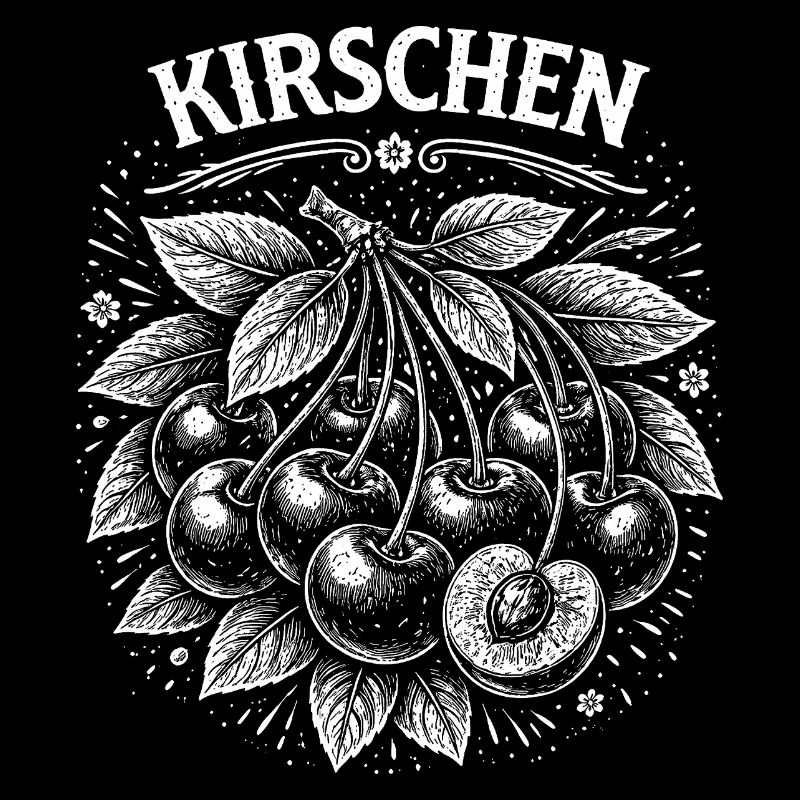 Cherry cluster illustration