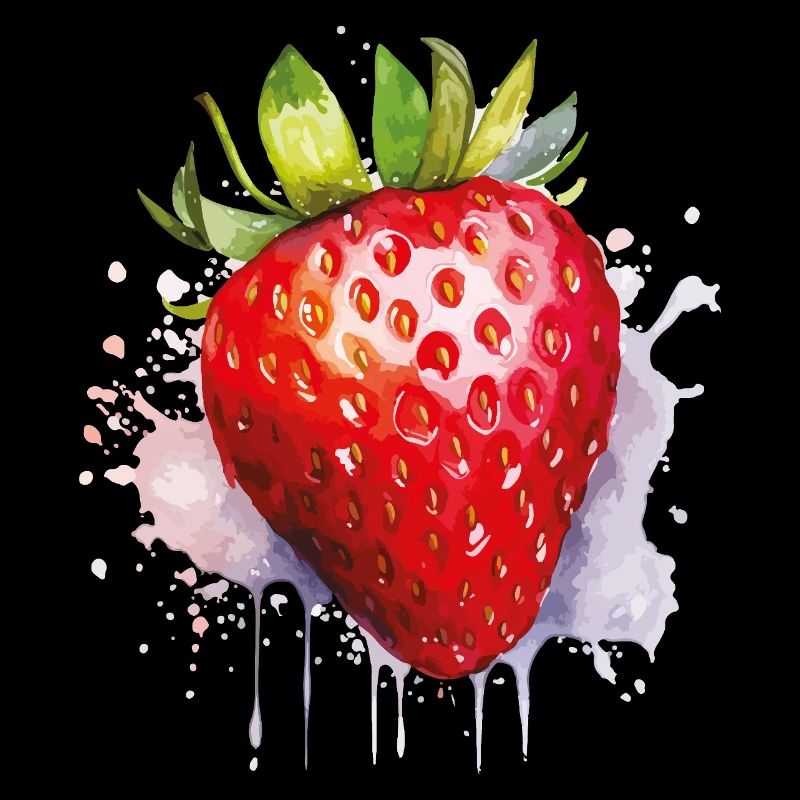 Wasserfarbene Erdbeere Spritzer