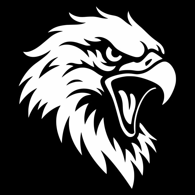 Angry Eagle Head – Tattoo Style