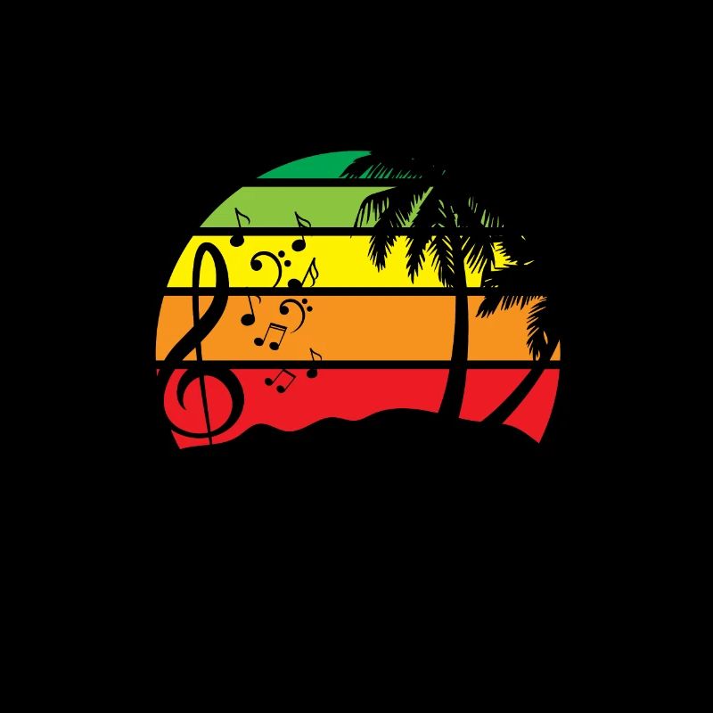 Bunter Musik-Kreis Retro-Silhouette