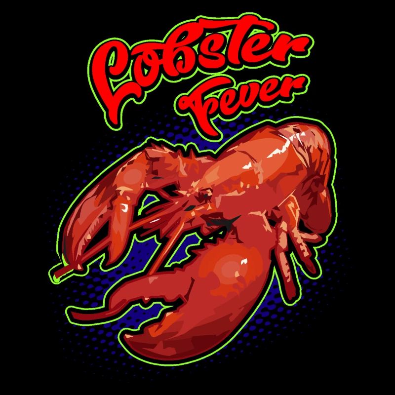 Retro barbecue art with lobster design