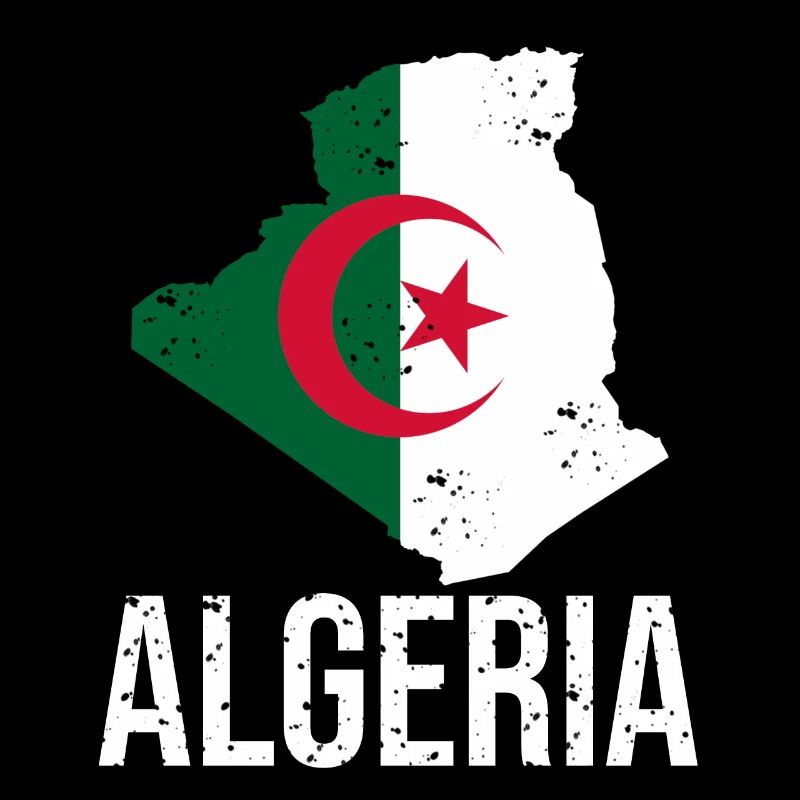 Algerian flag in map design