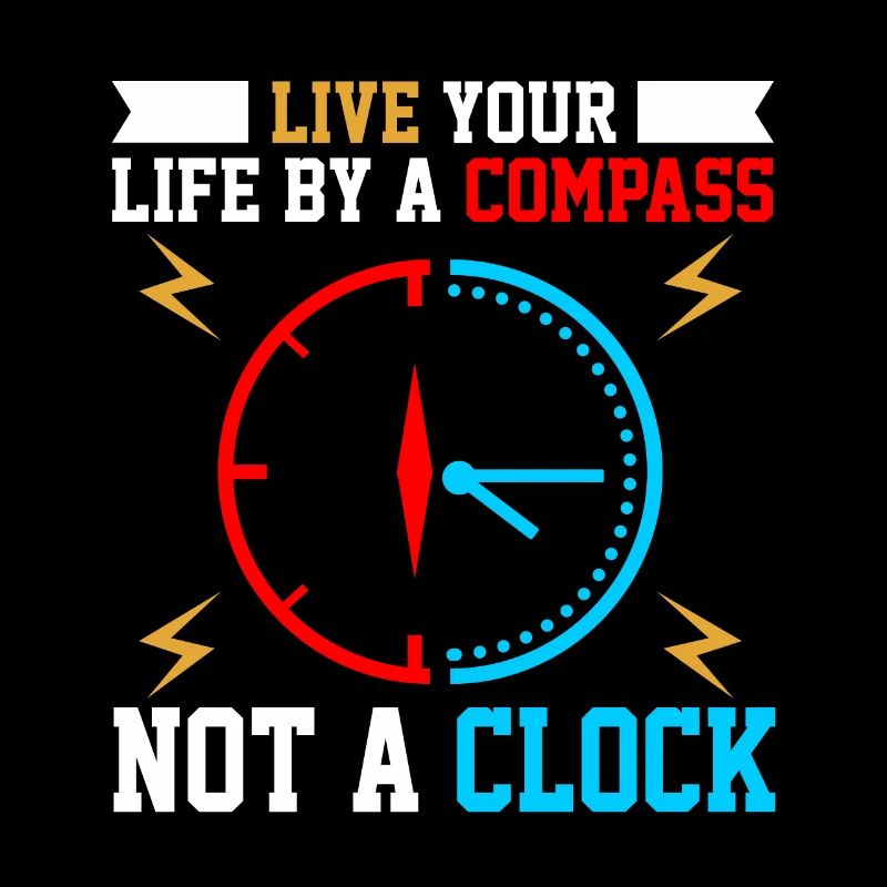 Wisdom Clock with Compass Motif