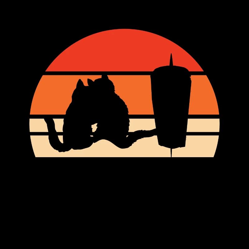 Stylized cat and office window design