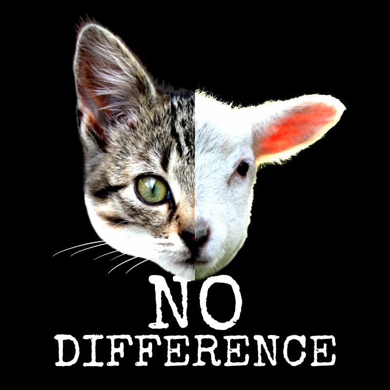 No Difference Pro Vegan Spruch Vegetarier Katzen