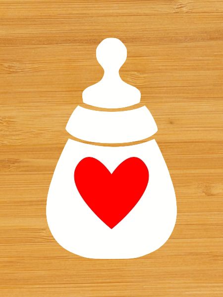 Milchflasche mit Herz