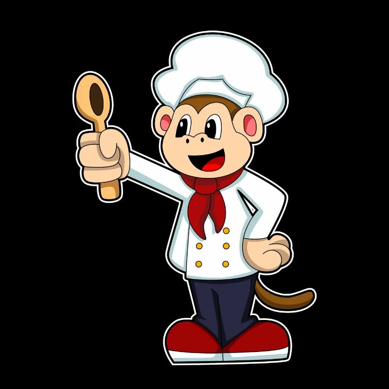 Affe Koch Kochlöffel Kochen