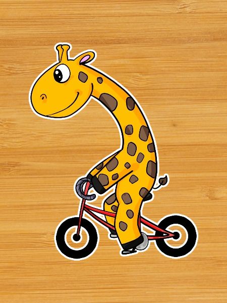 Girafe sur vélo