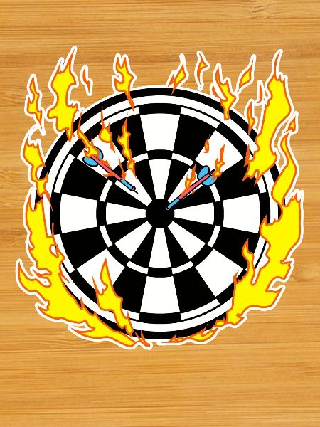 Dartboard in flames