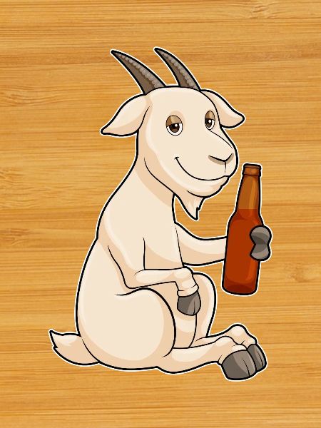 Ziege Flasche Bier