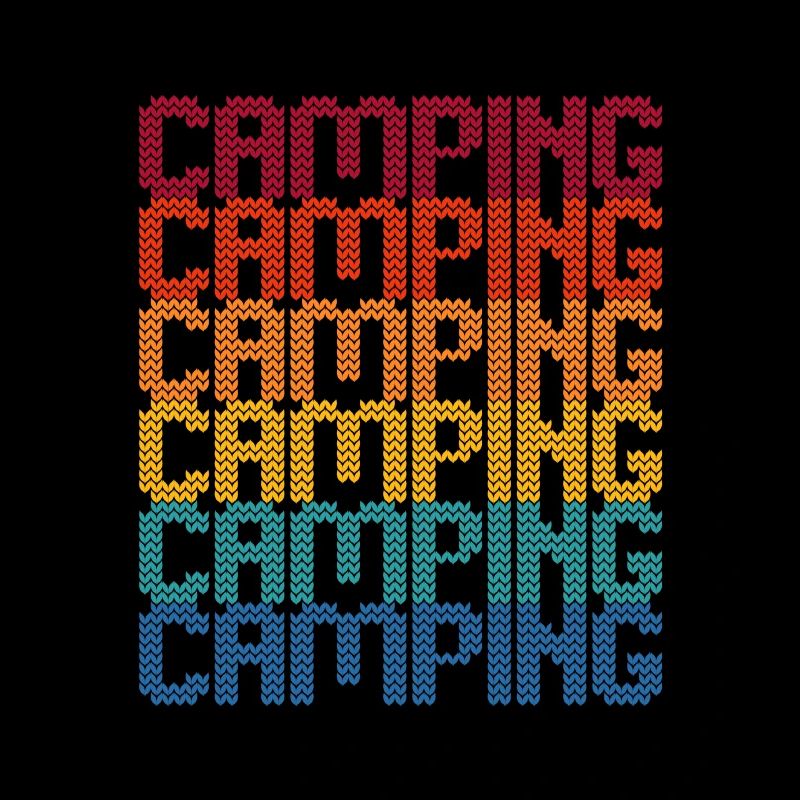 Camping Regenbogen Blockschrift