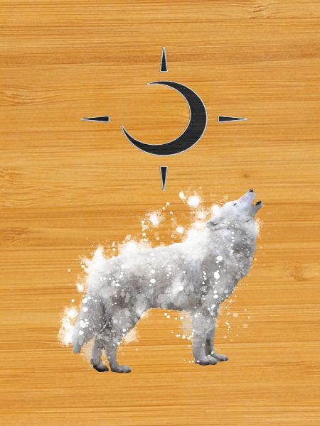 Wolf's Art with Crescent