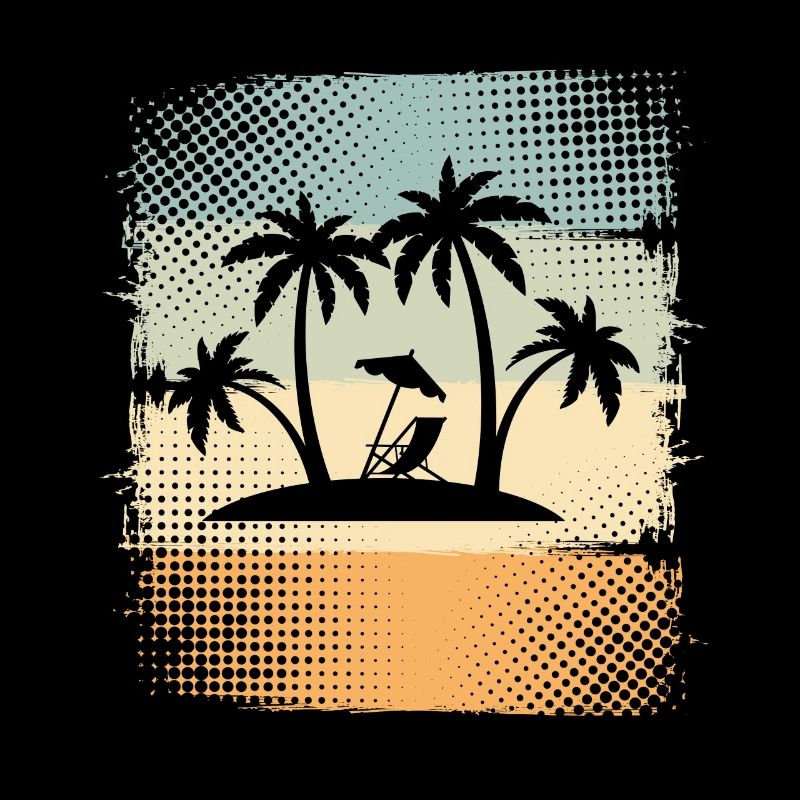 Small island with palm trees
