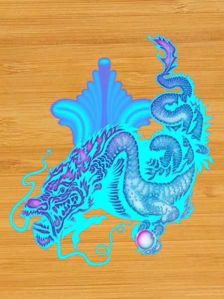 Hellblauer chinesischer Drache
